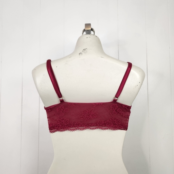 Victoria's Secret Love Cloud Claret Red Lined Wireless Lounge Bra Small DD Cup - Picture 3 of 7